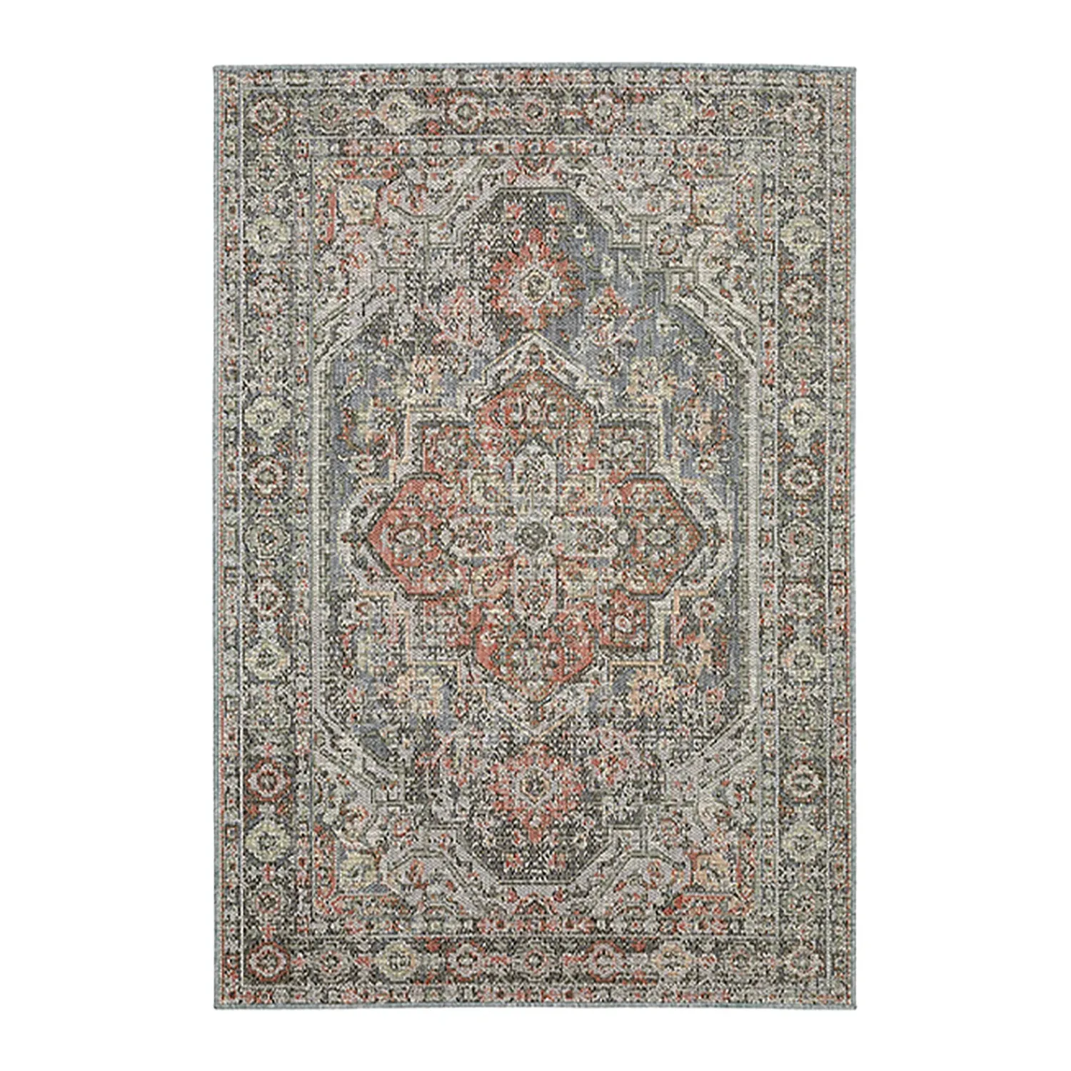 Plow & Hearth Area Rugs>Indoor/Outdoor Riverbend Medallion Polypropylene Rug, 9'10" x 12'10"