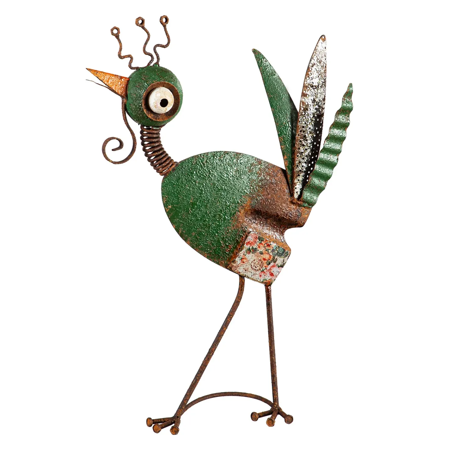 Plow & Hearth Garden Statues>Indoor/Outdoor Rustic Metal Green Chicken Garden Statue