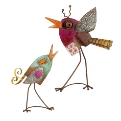Plow & Hearth Garden Statues>Indoor/Outdoor Rustic Metal Chicks Garden Statues, Set of 2