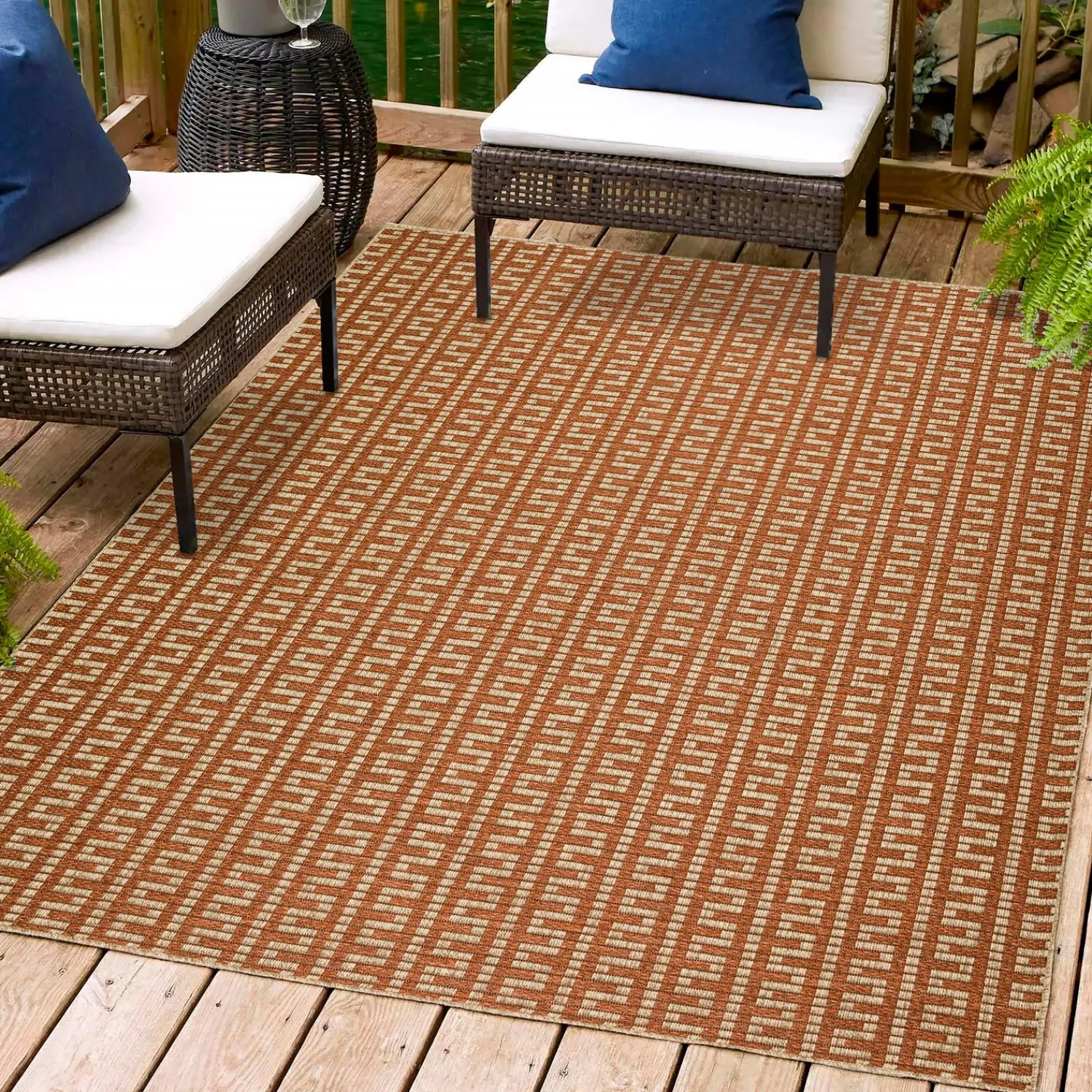 Plow & Hearth Area Rugs>Indoor/Outdoor Santa Anna Tribal Rug, 20" x 30"