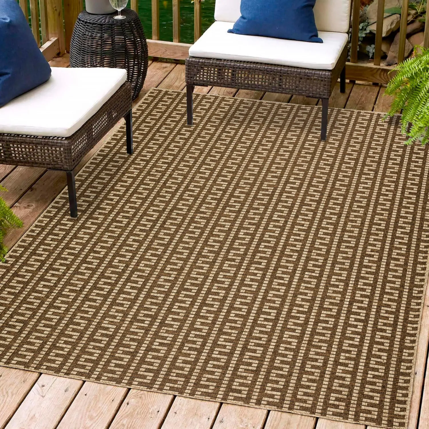 Plow & Hearth Area Rugs>Indoor/Outdoor Santa Anna Tribal Rug, 20" x 30"