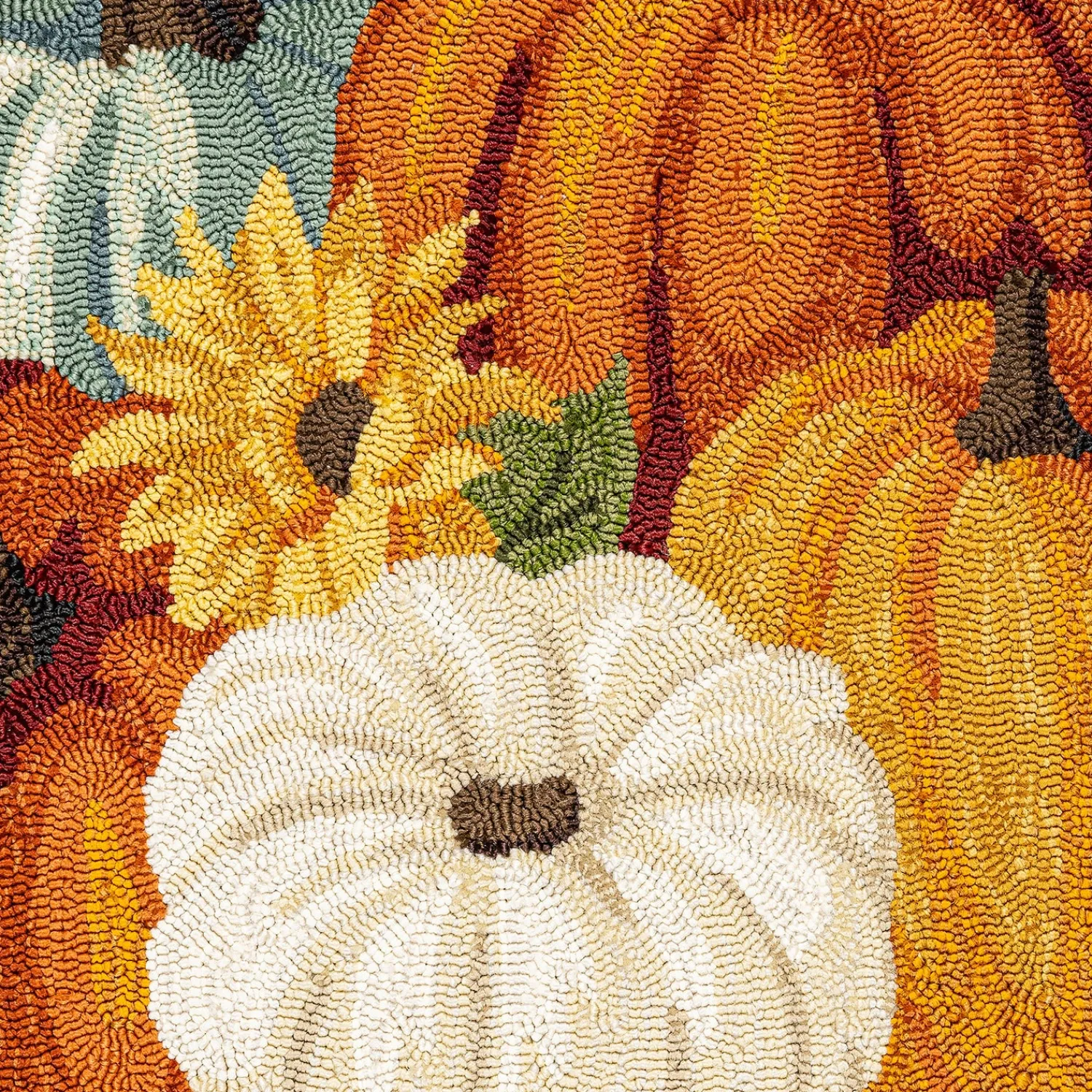 Plow & Hearth Hooked Rugs>Indoor/Outdoor Shaped Pumpkin Hooked Polypropylene Accent Rug 24"x42"