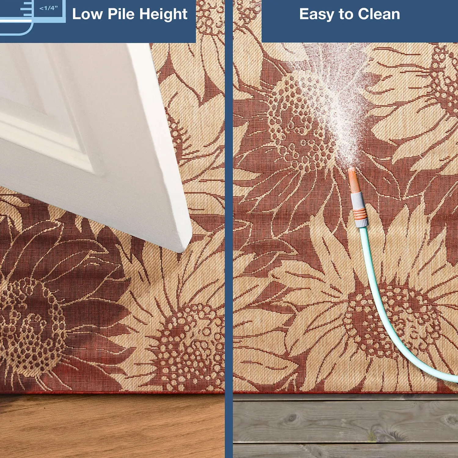 Plow & Hearth Area Rugs>Indoor/Outdoor Sunflower Rug, 39" x 59"