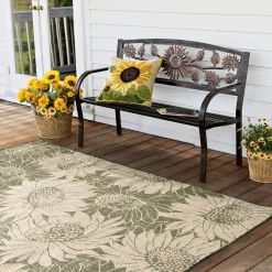 Plow & Hearth Area Rugs>Indoor/Outdoor Sunflower Rug, 4'10" x 7'6"