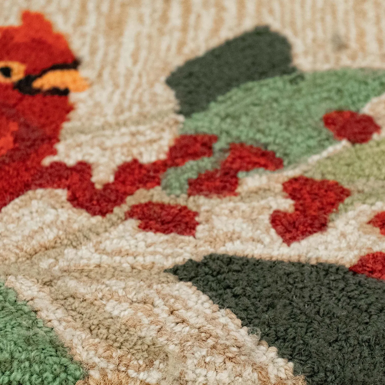 Plow & Hearth Area Rugs>Indoor/Outdoor Synthetic Blend Birds Border Rug, 36" Round