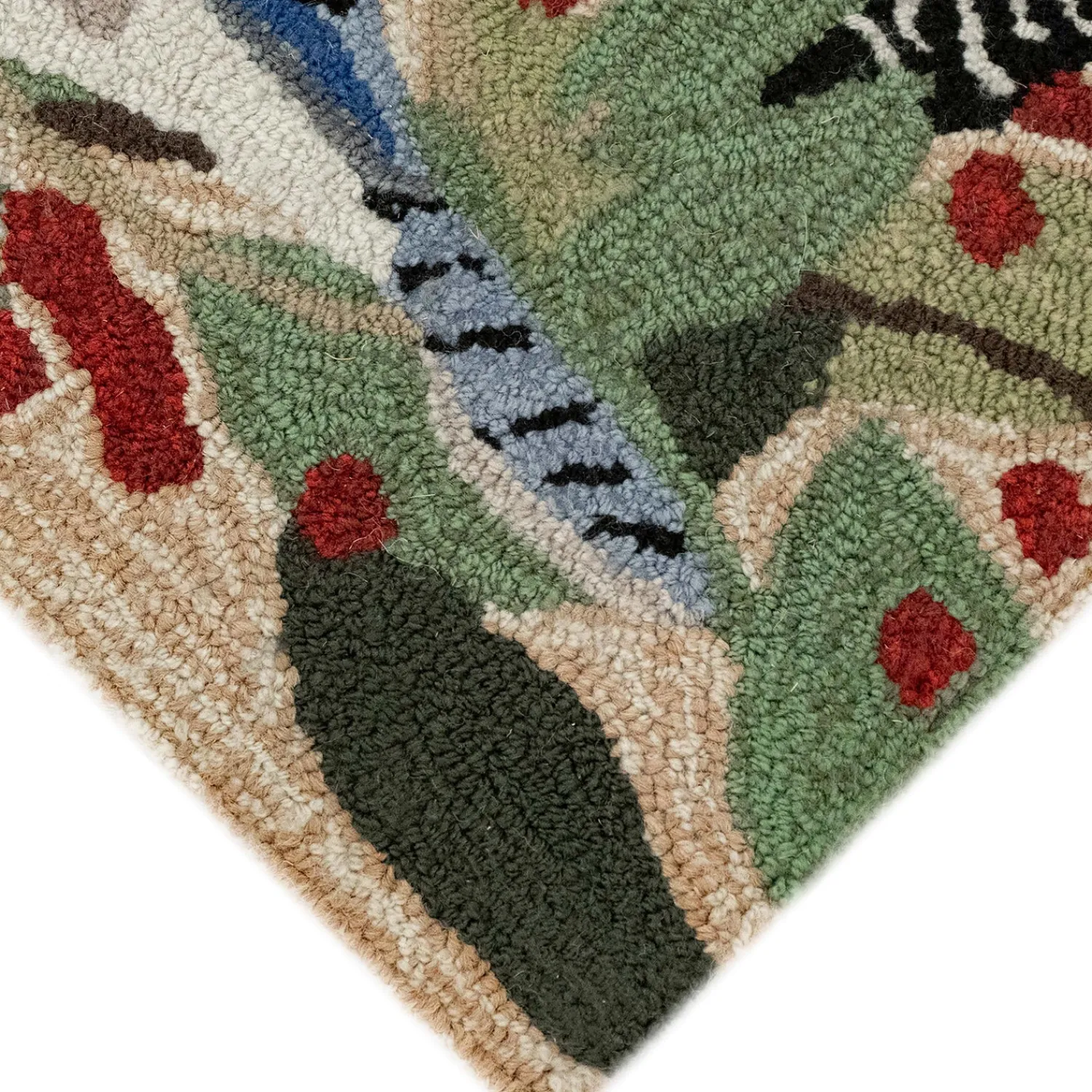 Plow & Hearth Area Rugs>Indoor/Outdoor Synthetic Blend Birds Border Runner, 24" x 60"