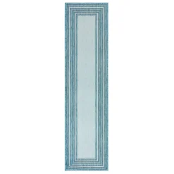 Plow & Hearth Runners>Indoor/Outdoor Textured Polypropylene Border Runner, 23" x 7'6"