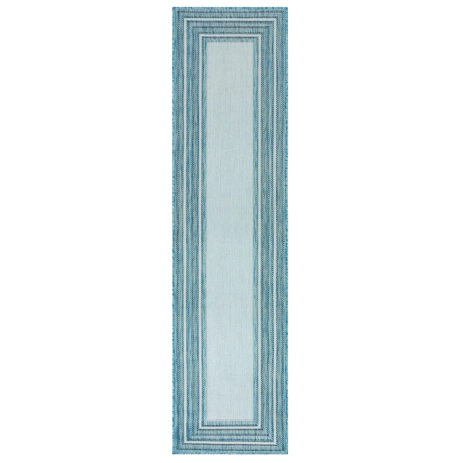 Plow & Hearth Runners>Indoor/Outdoor Textured Polypropylene Border Runner, 23" x 7'6"