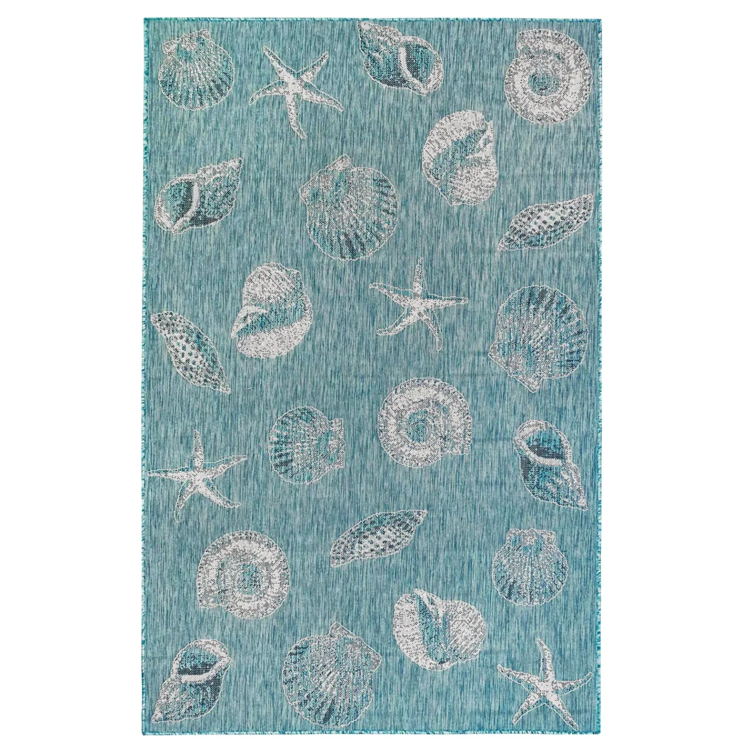 Plow & Hearth Area Rugs>Indoor/Outdoor Textured Shells Polypropylene Rug, 4'10" x 7'6"