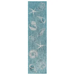 Plow & Hearth Runners>Indoor/Outdoor Textured Shells Polypropylene Runner, 23" x 7'6"
