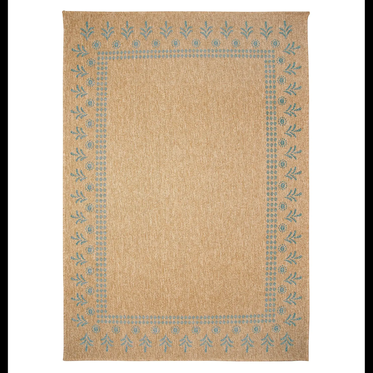 Plow & Hearth Area Rugs>Indoor/Outdoor Toulouse Block Print Rug, 6'6" x 9'4"