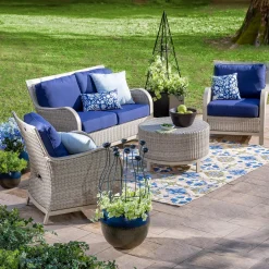 Plow & Hearth Planters & Plant Stands>Indoor/Outdoor Two-Tone Round Planters, Set of 3