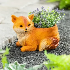 Plow & Hearth Planters & Plant Stands|Planters & Vases>Indoor/Outdoor Woodland Animal Planter