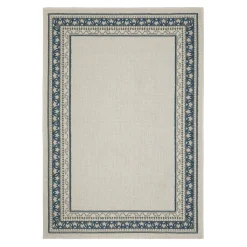 Plow & Hearth Area Rugs>Indoor/Outdoor York Border Polypropylene Rug, 3'3" x 5' Blue