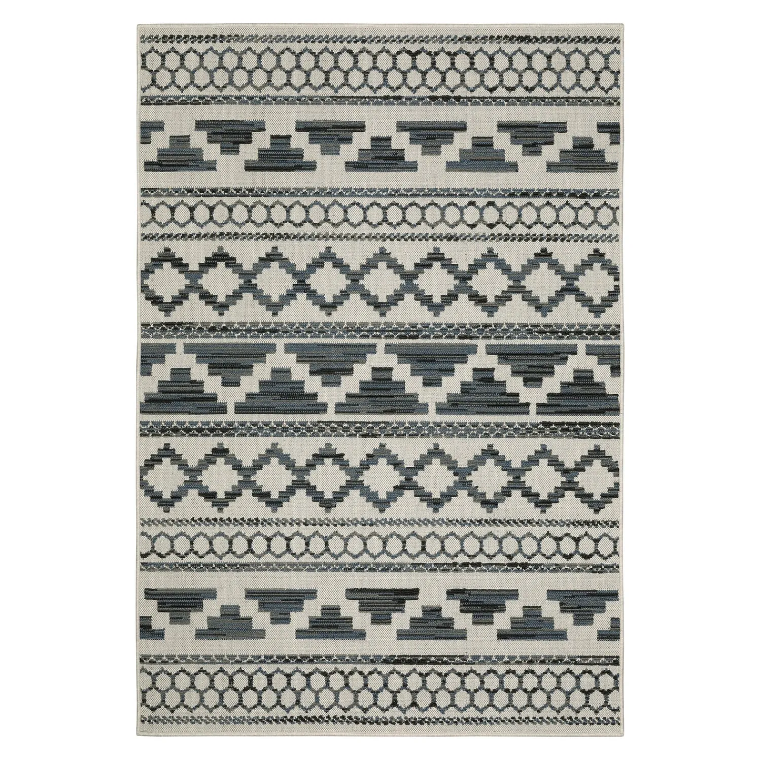 Plow & Hearth Area Rugs>Indoor/Outdoor York Desert Polypropylene Rug, 7'10" x 10' Blue