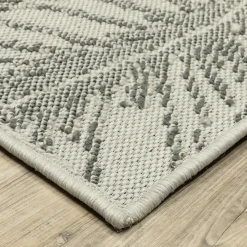 Plow & Hearth Area Rugs>Indoor/Outdoor York Leaves Polypropylene Rug, 3'3" x 5' Blue/Green