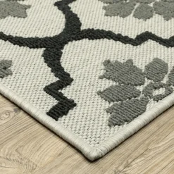 Plow & Hearth Area Rugs>Indoor/Outdoor York Tilework Polypropylene Runner, 1'10" x 7'3" Blue/Green