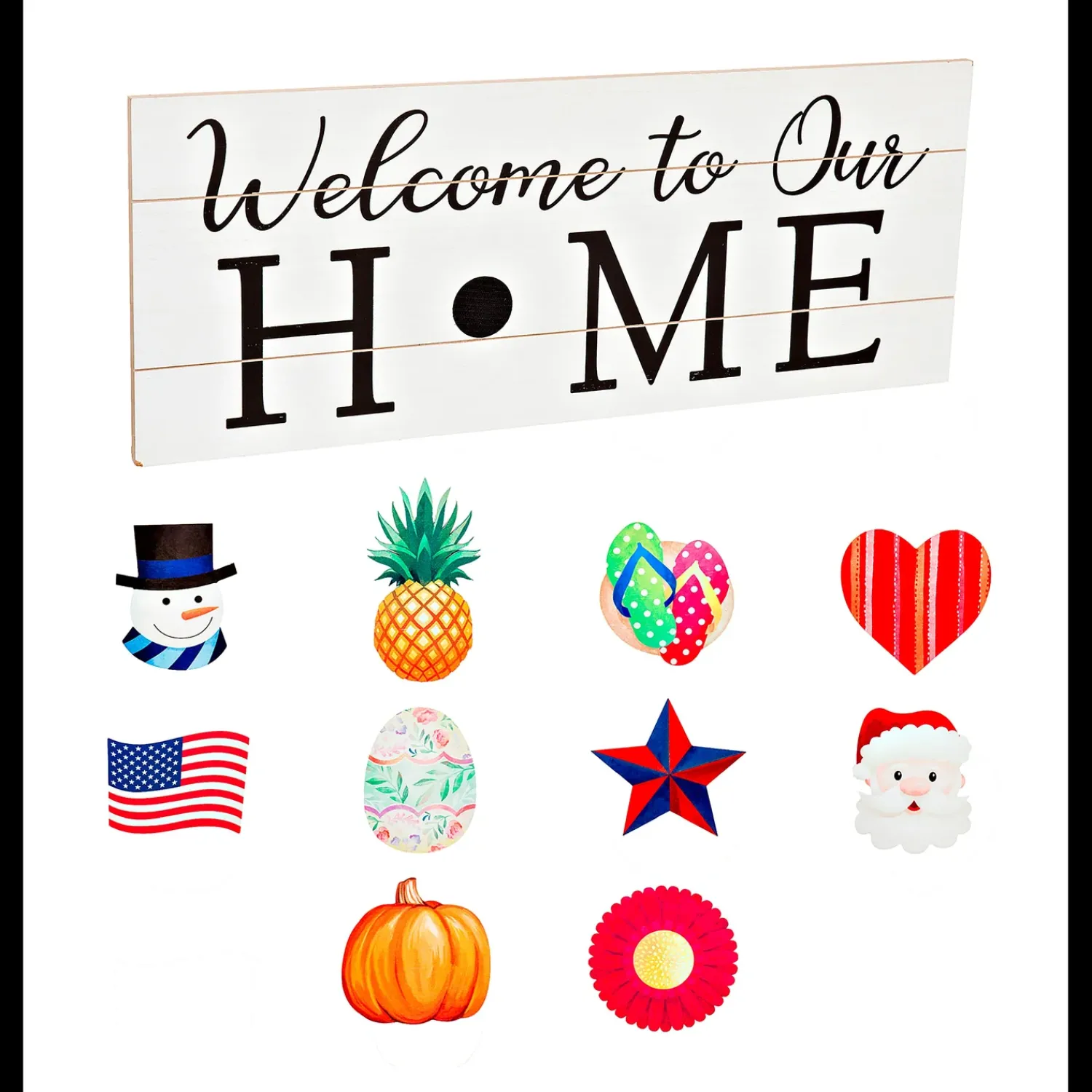 Plow & Hearth Wall Art>Interchangeable Wooden Welcome Sign