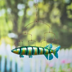 Plow & Hearth Wind Chimes & Mobiles>Iridescent Flying Fish Mobile