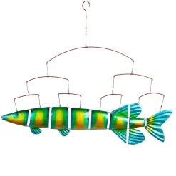 Plow & Hearth Wind Chimes & Mobiles>Iridescent Flying Fish Mobile