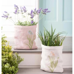 Plow & Hearth Planters & Plant Stands>Iris Floral Planter, Pink Flowers PinkFlowers