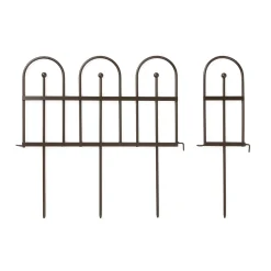 Plow & Hearth Garden Fencing & Edging>Iron Fence Wrought Iron Edging with Ground Stakes and Gunmetal Finish