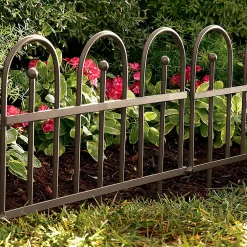 Plow & Hearth Garden Fencing & Edging>Iron Fence Wrought Iron Edging with Ground Stakes and Gunmetal Finish