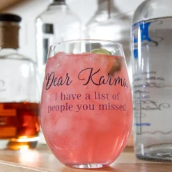 Plow & Hearth Wine Glasses>Karma Stemless Glass, 17oz, Gift Box