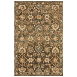 Plow & Hearth Area Rugs>Kensington Trellis Wool Rug, 7'9" x 9'9" DarkTaupe