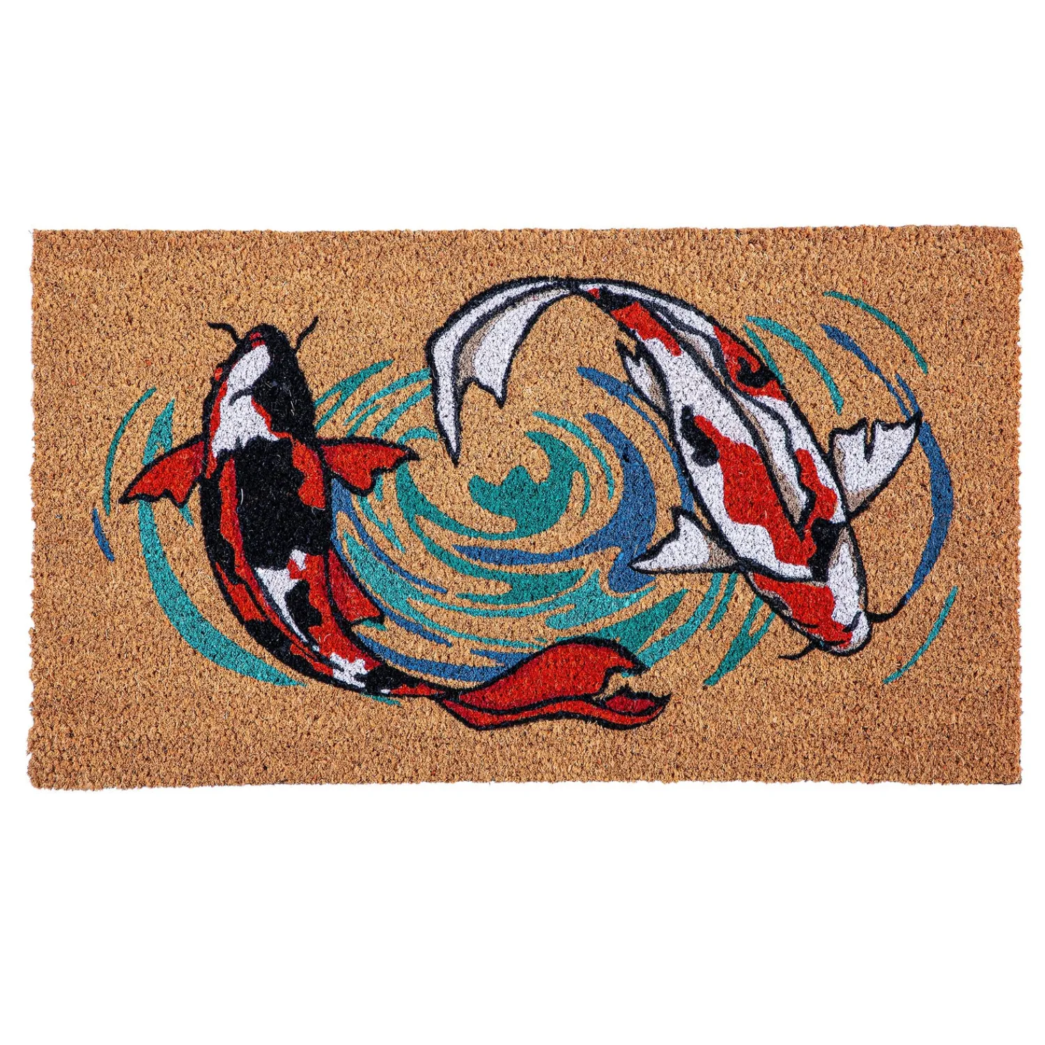 Plow & Hearth Coir Mats>Koi Fish Coir Mat