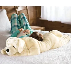 Plow & Hearth Decorative Pillows|Pet Products>Labrador Retriever Plush Cuddle Animal Body Pillow YellowLab