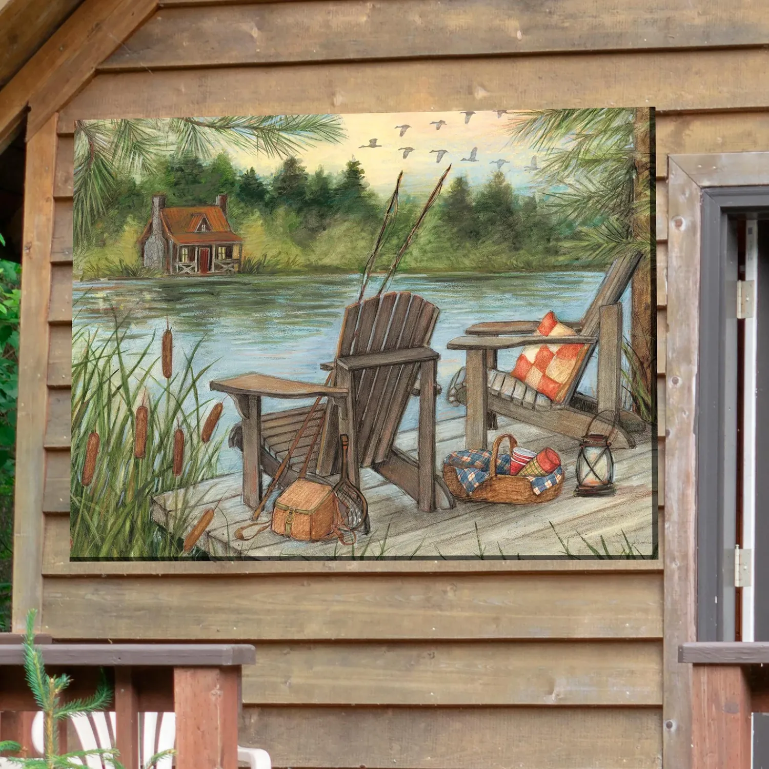 Plow & Hearth Outdoor Wall Art|Wall Art>Lake Time Indoor/Outdoor Canvas Wall Art