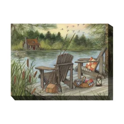 Plow & Hearth Outdoor Wall Art|Wall Art>Lake Time Indoor/Outdoor Canvas Wall Art