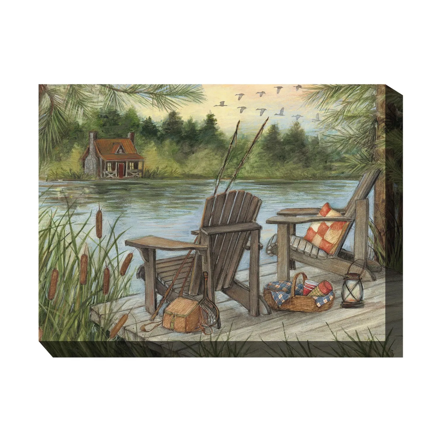 Plow & Hearth Outdoor Wall Art|Wall Art>Lake Time Indoor/Outdoor Canvas Wall Art