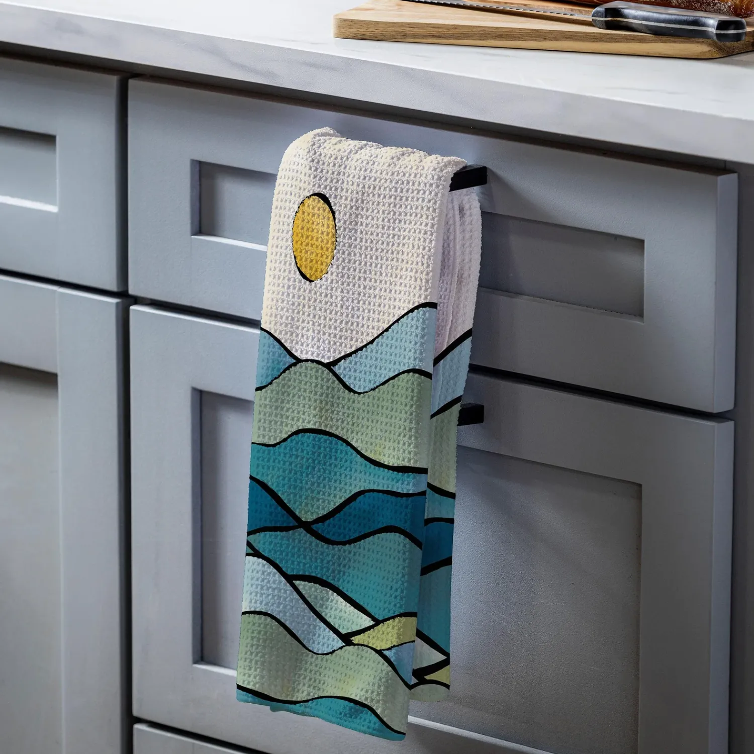 Plow & Hearth Kitchen Linens>Landscape Gesture Quick Dry Kitchen Towel, 18" x 30"