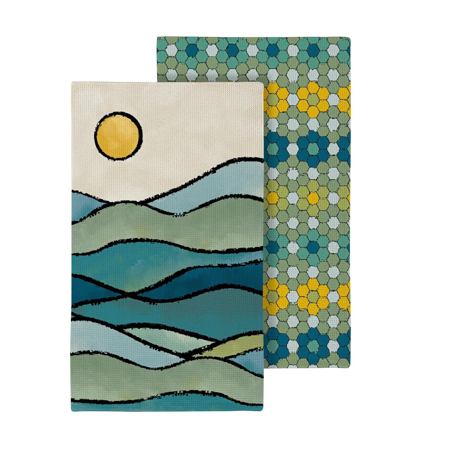 Plow & Hearth Kitchen Linens>Landscape Gesture Quick Dry Kitchen Towel, 18" x 30"