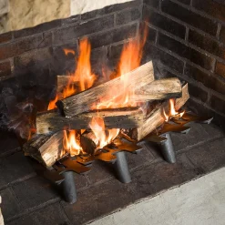 Plow & Hearth Fireplace Grates & Firebacks>Large Cast Iron Deep-Bed Fireplace Grate with Six Legs