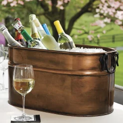 Plow & Hearth Fireplace Tool Sets|Wood Storage & Wood Racks>Large Copper Finished Firewood Bucket