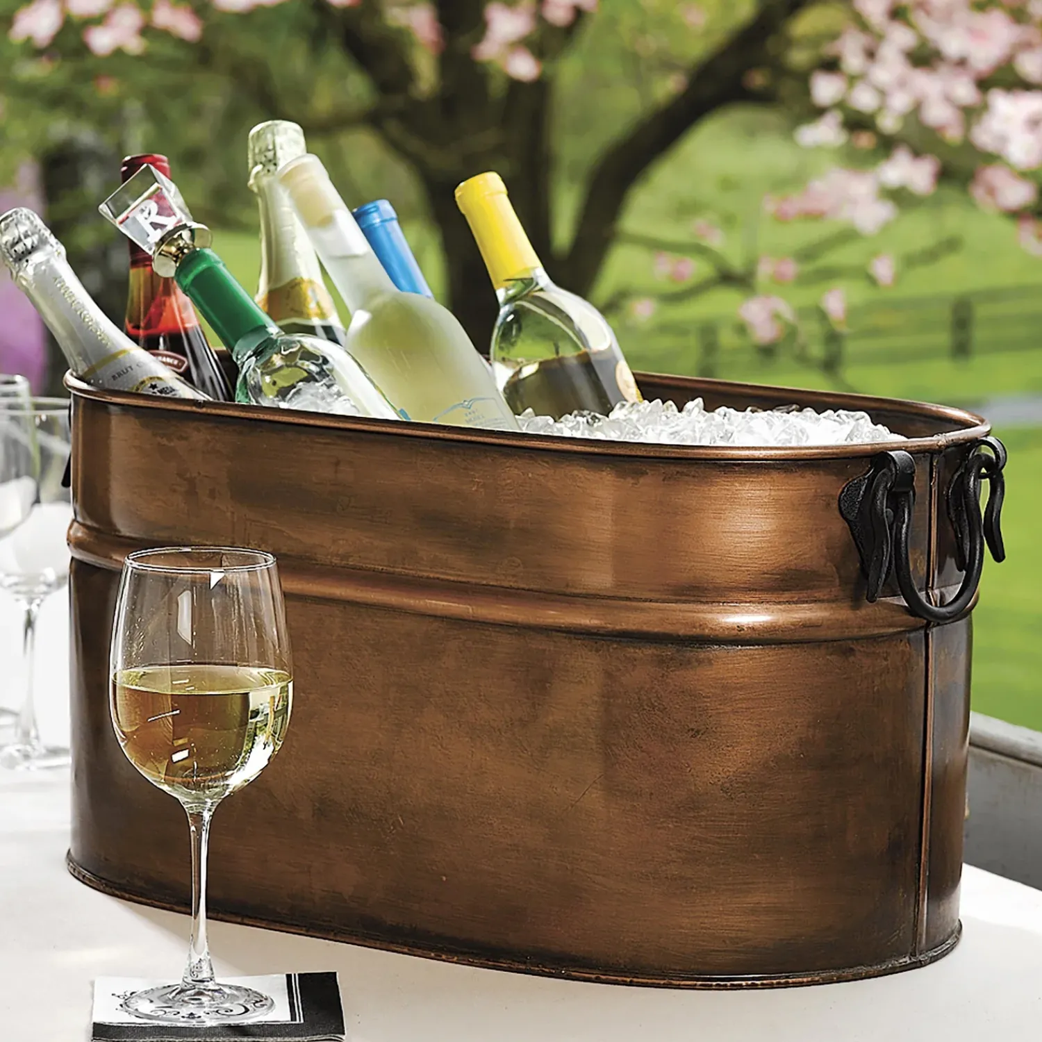Plow & Hearth Fireplace Tool Sets|Wood Storage & Wood Racks>Large Copper Finished Firewood Bucket