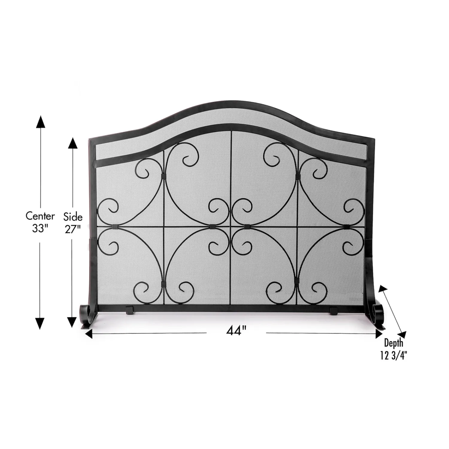 Plow & Hearth Fireplace Screens With Doors>Large Crest Flat Guard Fireplace Screen Black