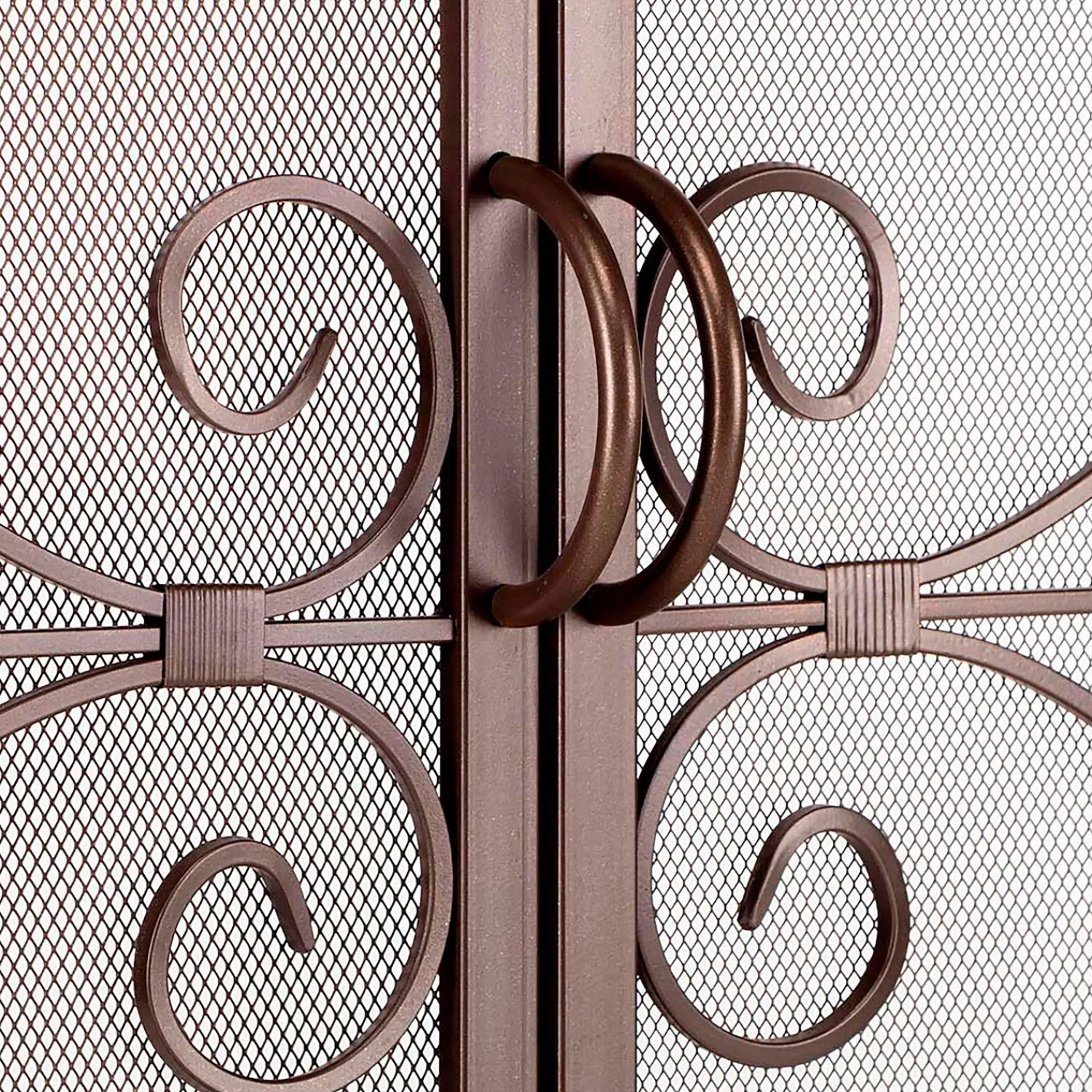 Plow & Hearth Fireplace Screens With Doors>Large Crest Flat Guard Fireplace Screen Copper