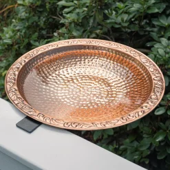Plow & Hearth Birdbaths>Large Deck Mounted Copper Birdbath