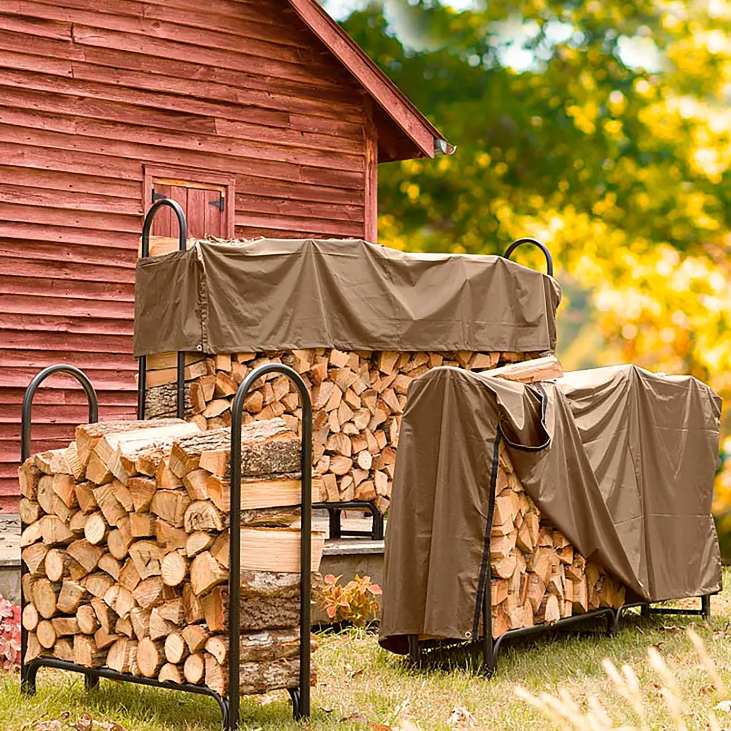 Plow & Hearth Outdoor Clean Up|Wood Storage & Wood Racks>Large Heavy-Duty Steel Log Rack