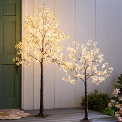 Plow & Hearth Lighted Trees & Garlands>Large Indoor/Outdoor Electric Lighted Baby's Breath Tree, 6'H
