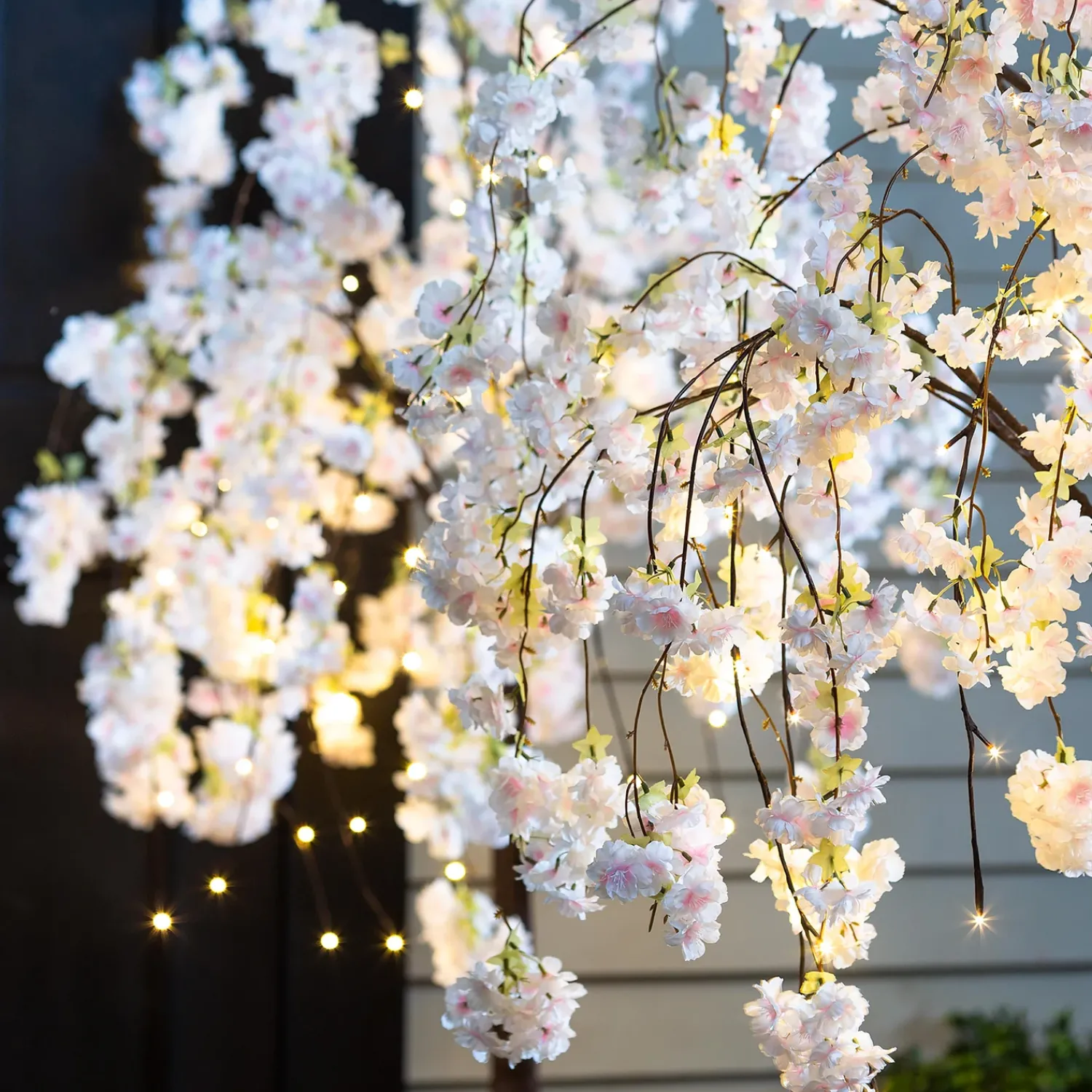 Plow & Hearth Lighted Trees & Garlands>Large Lighted Faux Weeping Cherry Tree, 6'H