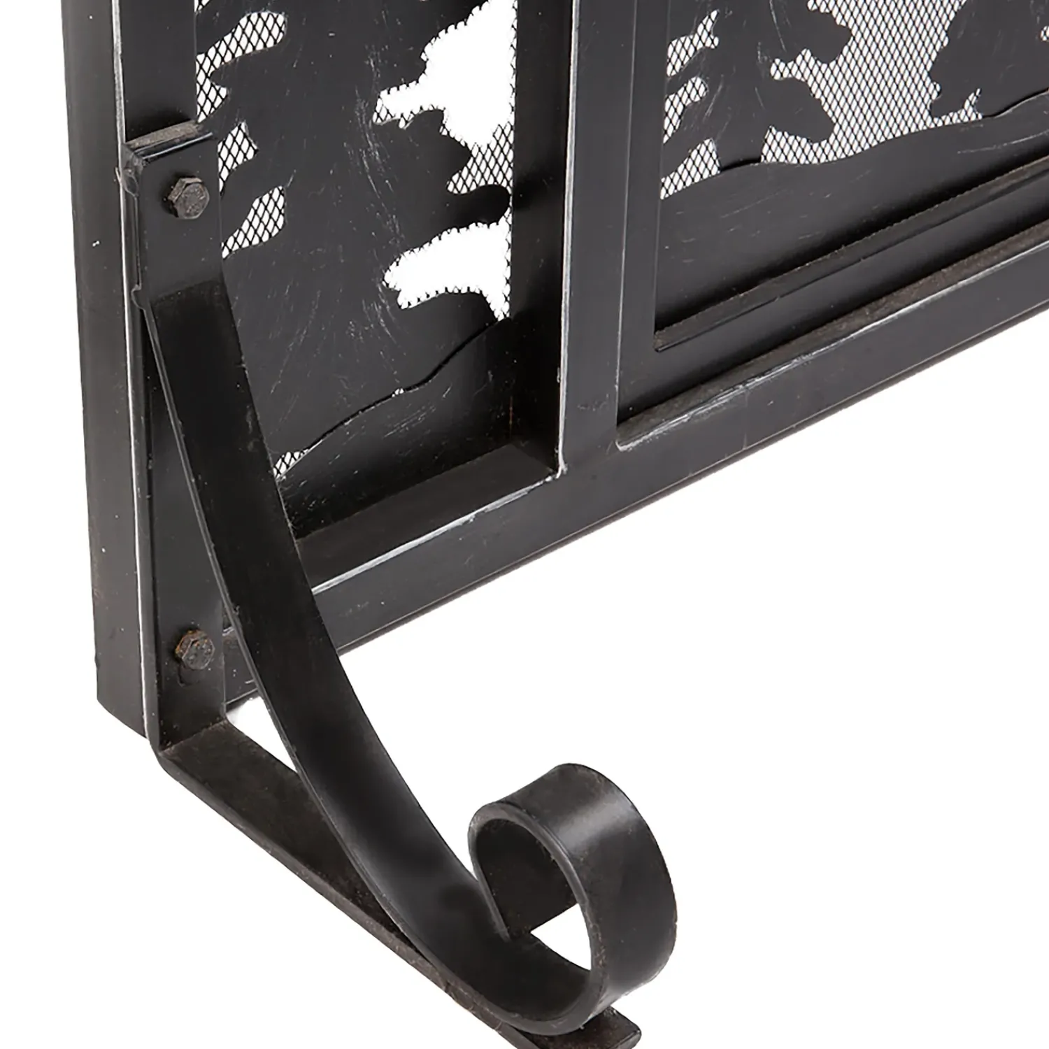 Plow & Hearth Fireplace Screens With Doors>Large Mountain Cabin Fire Screen With Door Black