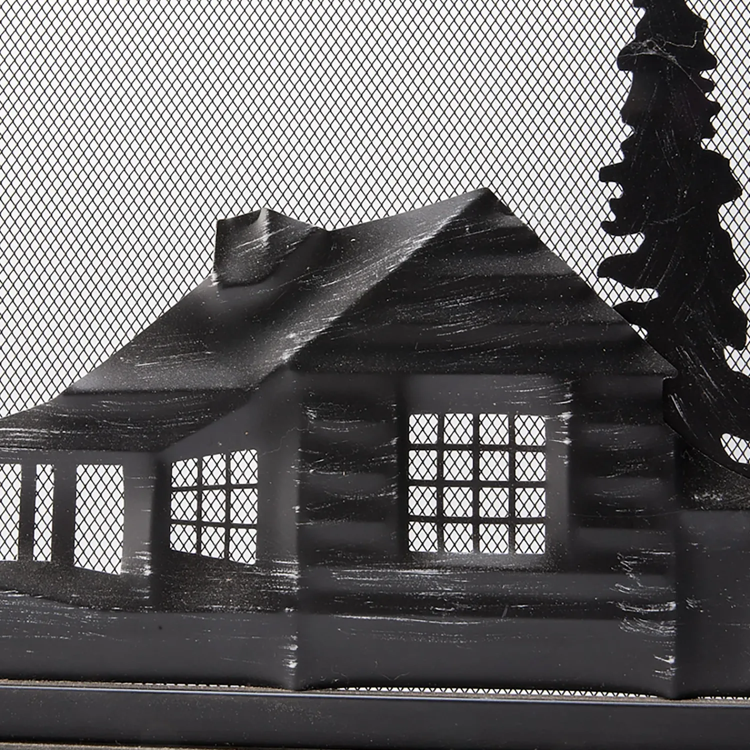 Plow & Hearth Fireplace Screens With Doors>Large Mountain Cabin Fire Screen With Door Black