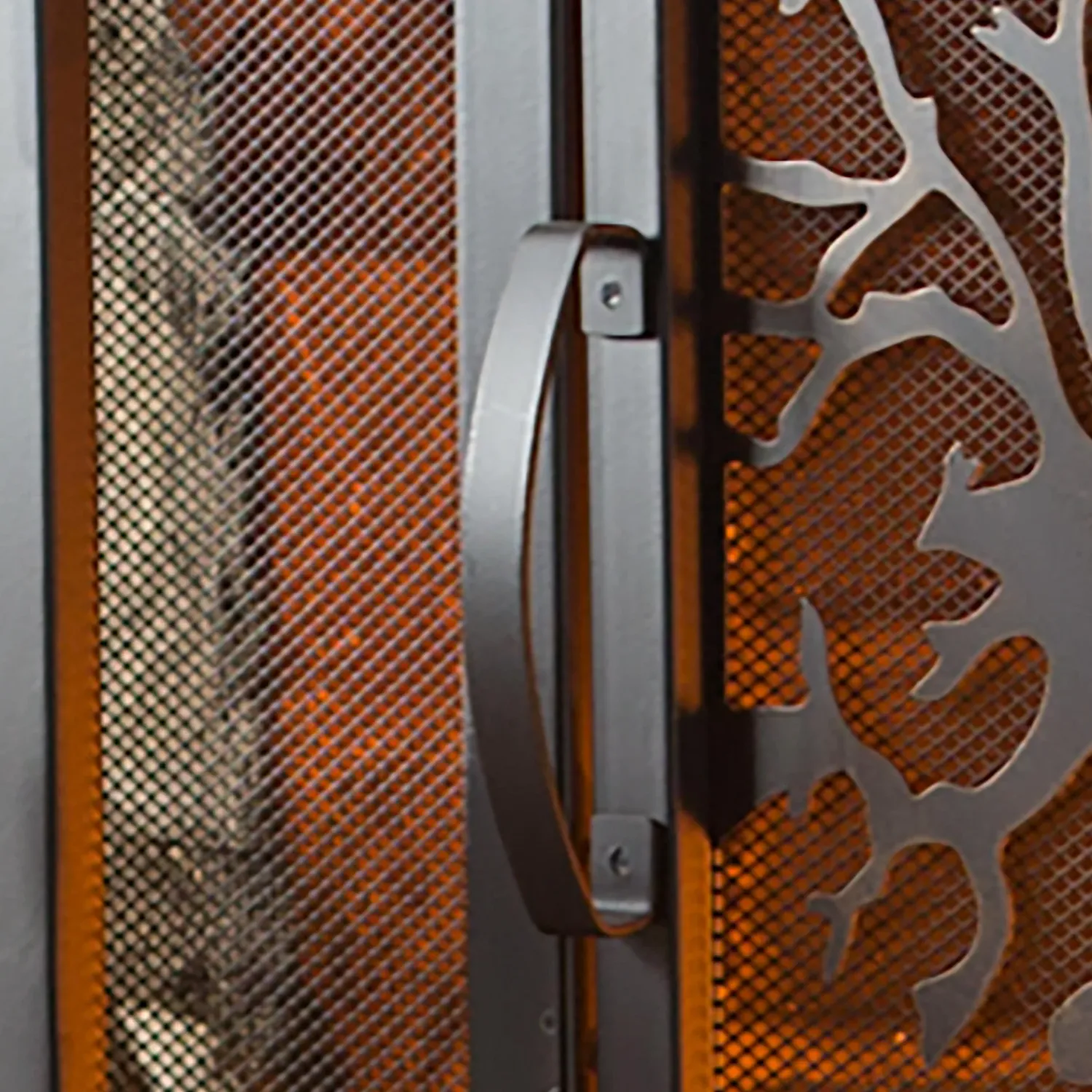 Plow & Hearth Fireplace Screens With Doors>Large Tree of Life Fire Screen with Door Black