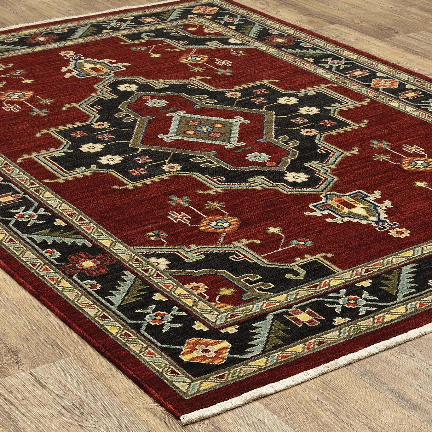 Plow & Hearth Area Rugs>Laurenburg Border Wool Rug, 3'3" x 5'