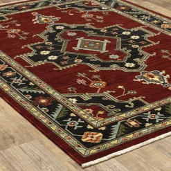Plow & Hearth Area Rugs>Laurenburg Border Wool Rug, 5'3" x 7'6"